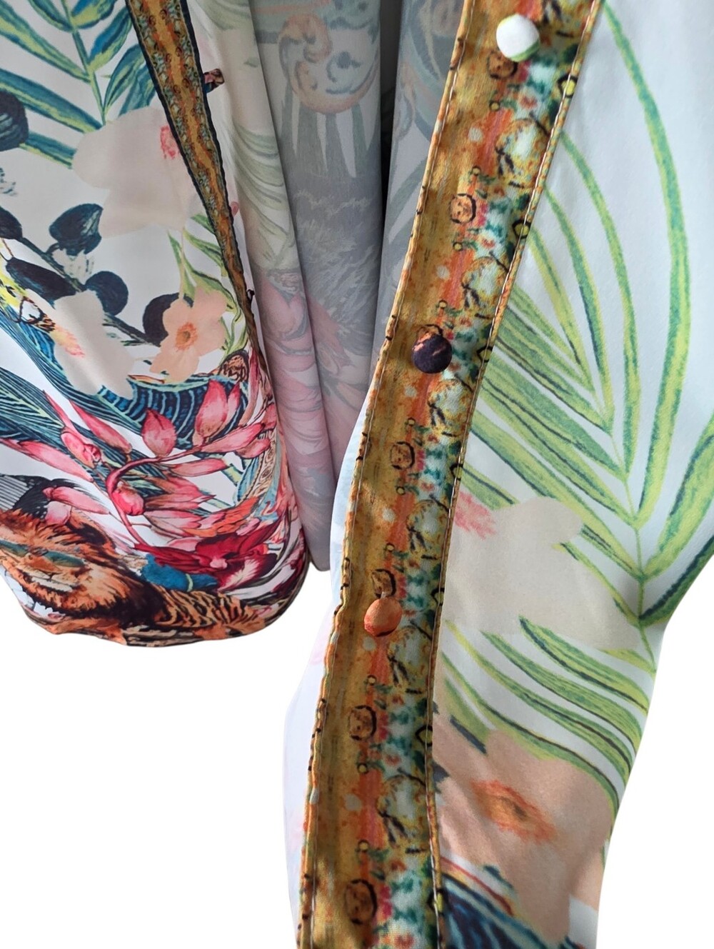 Miss Rosier Tropical Floral Maxi Dress/Kimono Size Large - Picture 15 of 16